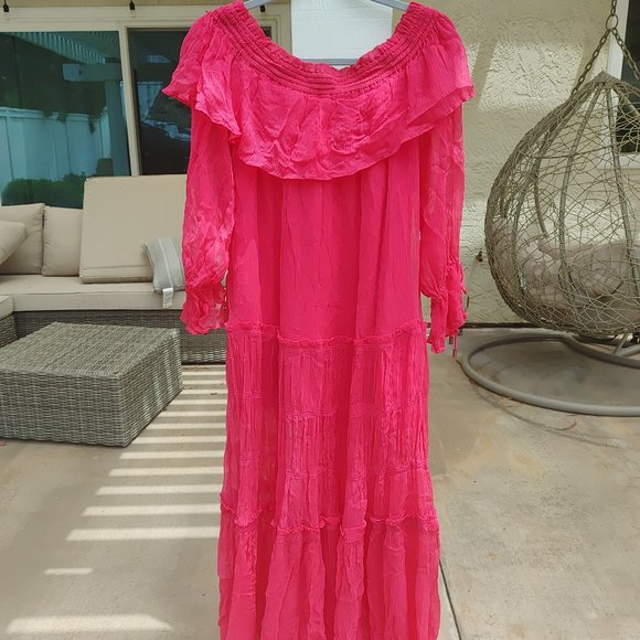 Free People Off Shoulder Cherry Maxi Dress. XS - Picture 4 of 5